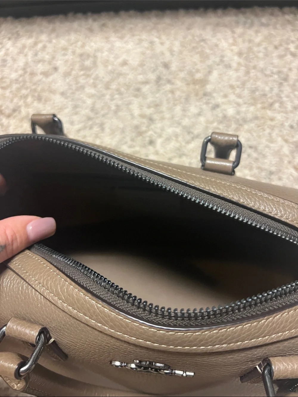 Coach Outlet Rowan Satchel Bag Gunmetal Dark Stone